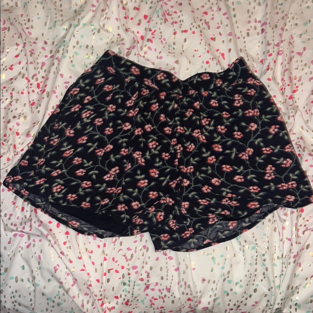 Floral Black and Pink Skirt - Picture 1 of 1